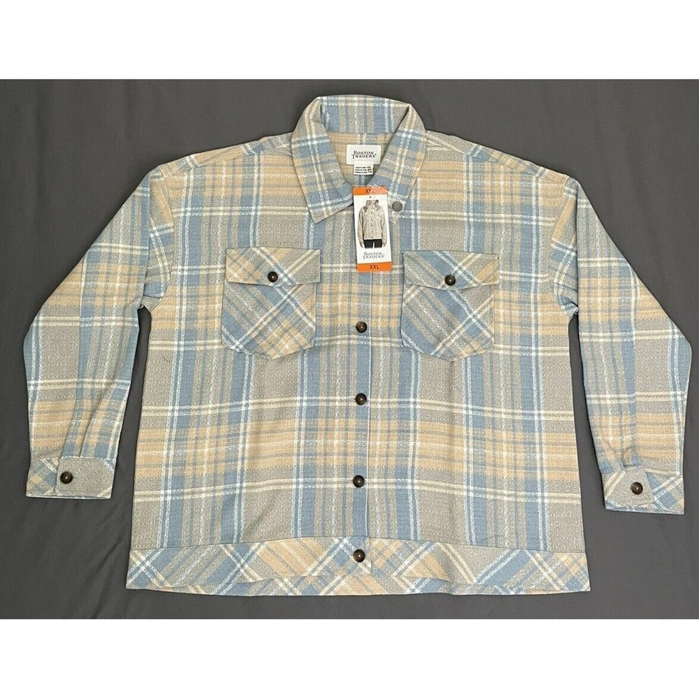NEW! Boston‎ Traders Women's XXL Multi Plaid Flannel Jacket With Tags